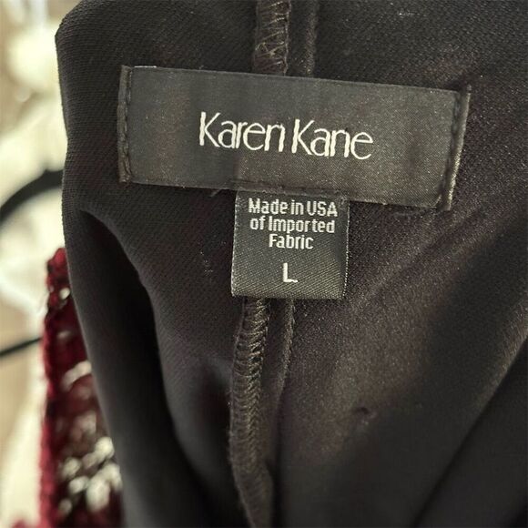 Karen Kane Women's L Burgundy Lace Off-The-Shoulder Knee Dress Party/Cocktail - Picture 2 of 6